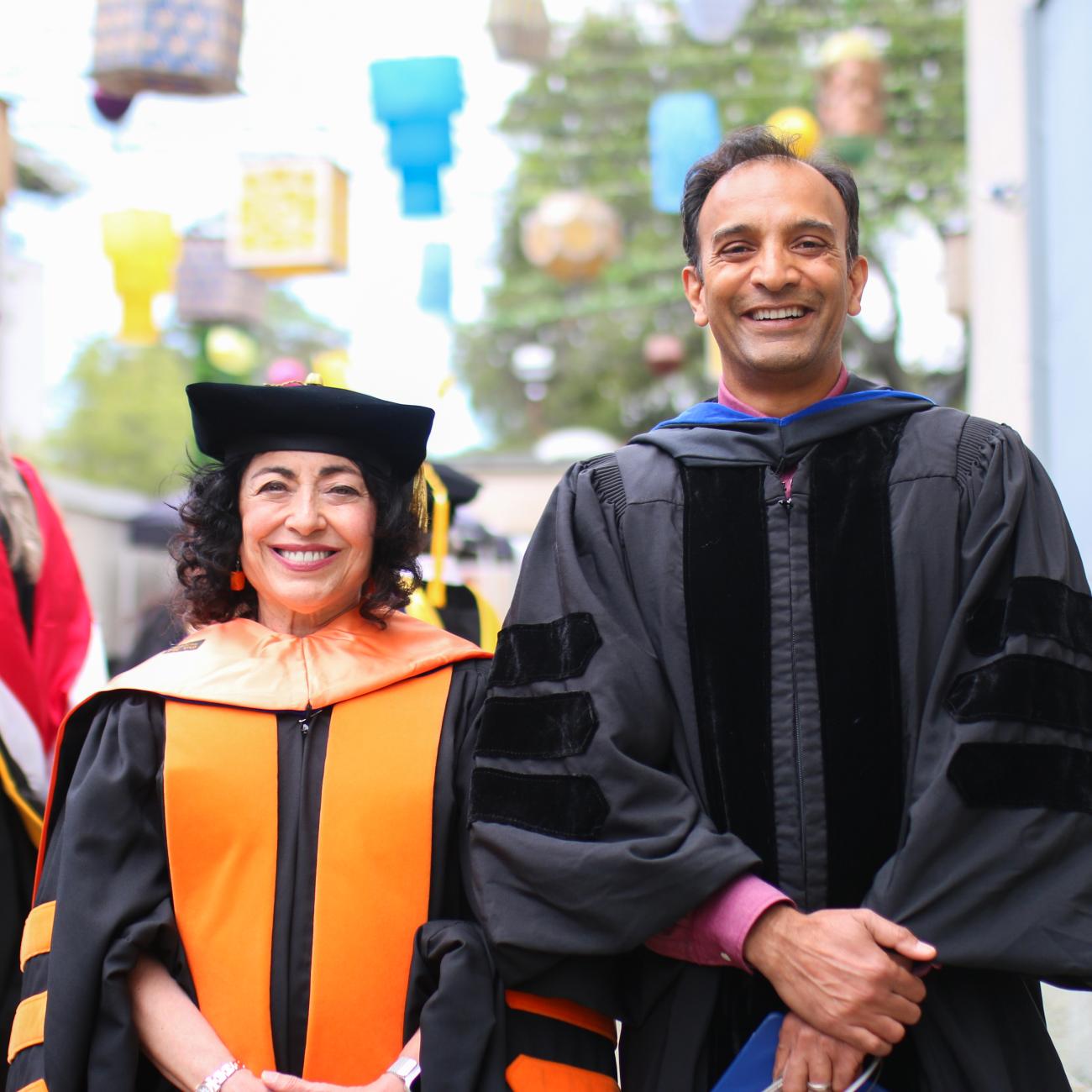 Jennifer Chayes, dean of UC Berkeley's College of Computing, Data Science, and Society, and DJ Patil, the college's dean's senior fellow, spoke at the college commencements.