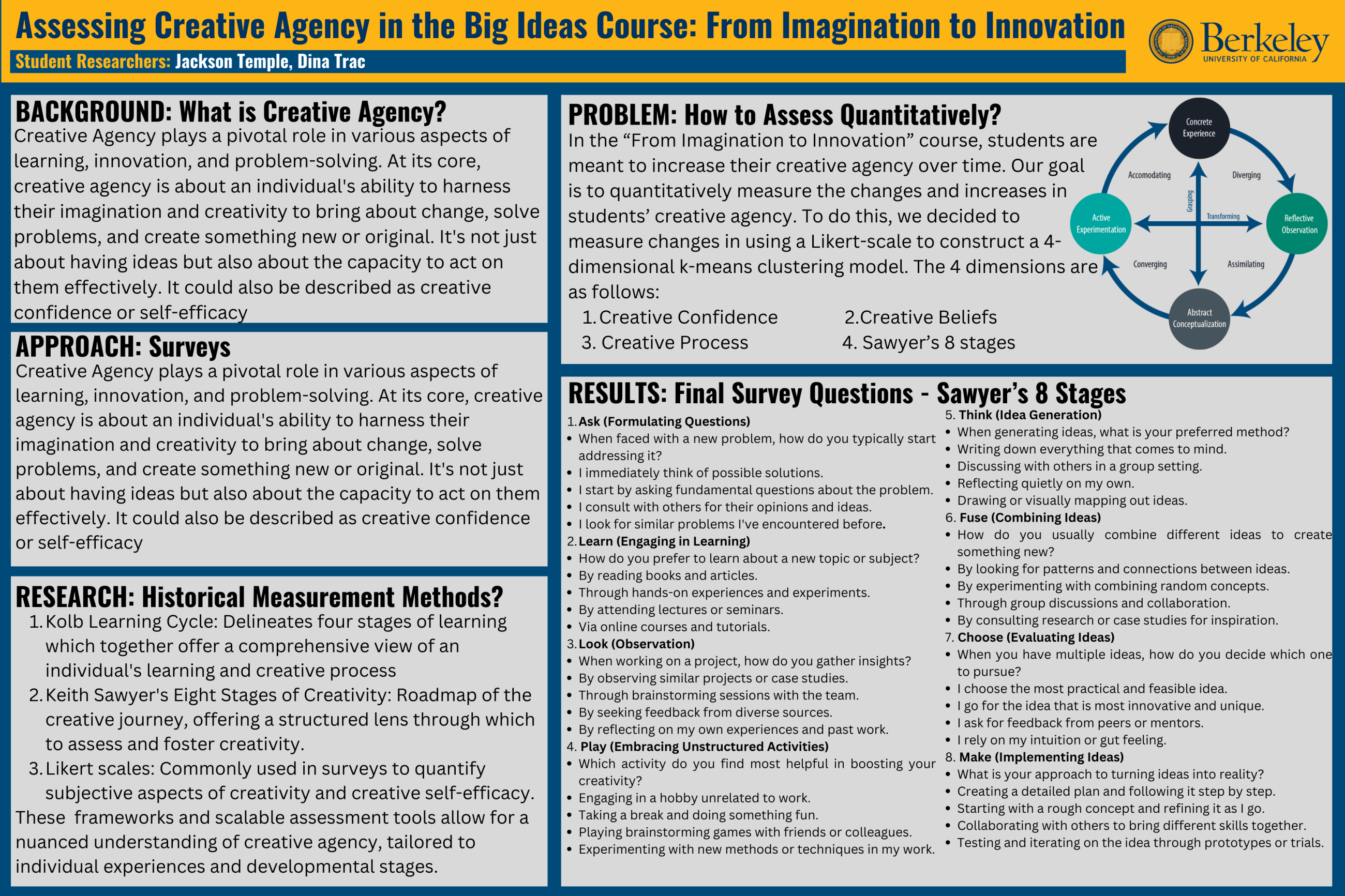 Assessing Creative Agency in the Big Ideas Course: From Imagination to Innovation - Fall 2023 Discovery Project