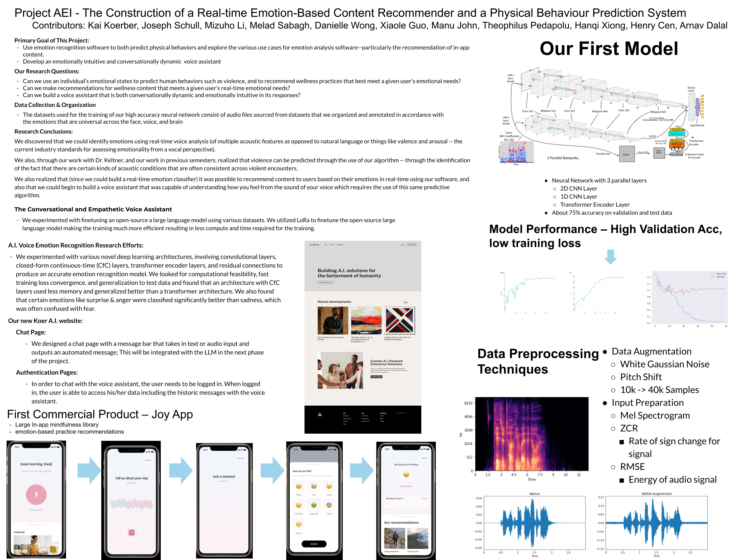 Fall 2023 - The Construction of a Real-time Emotion-Based Content Recommender and a Physical Behaviour Prediction System