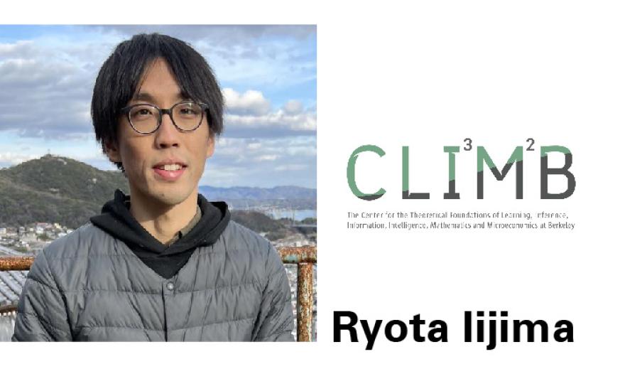 Photo of Ryota Iijima next to graphic of CLIMB logo 