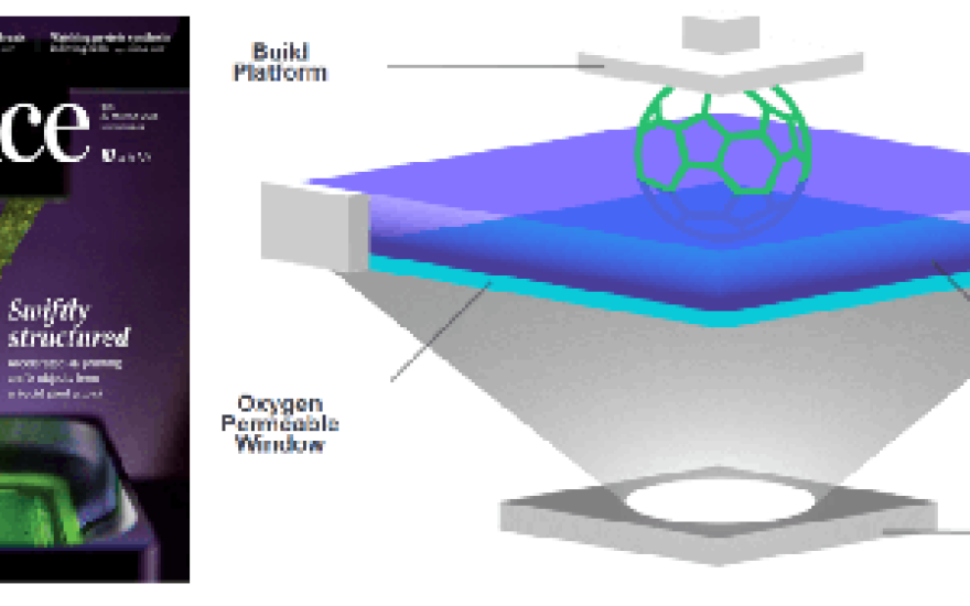 Image of Science magazine cover next to modeling schematic