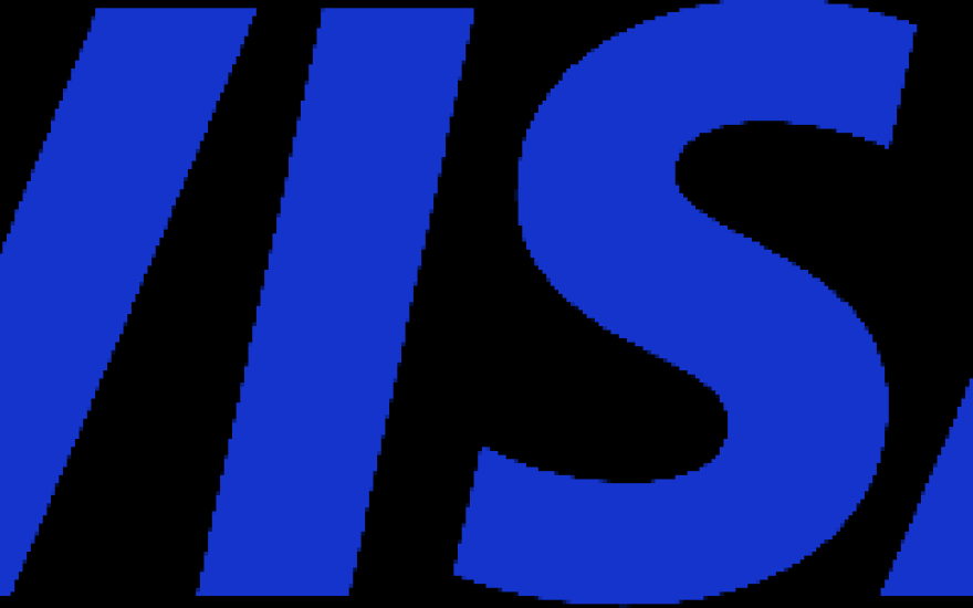 Blue Visa logo against black background